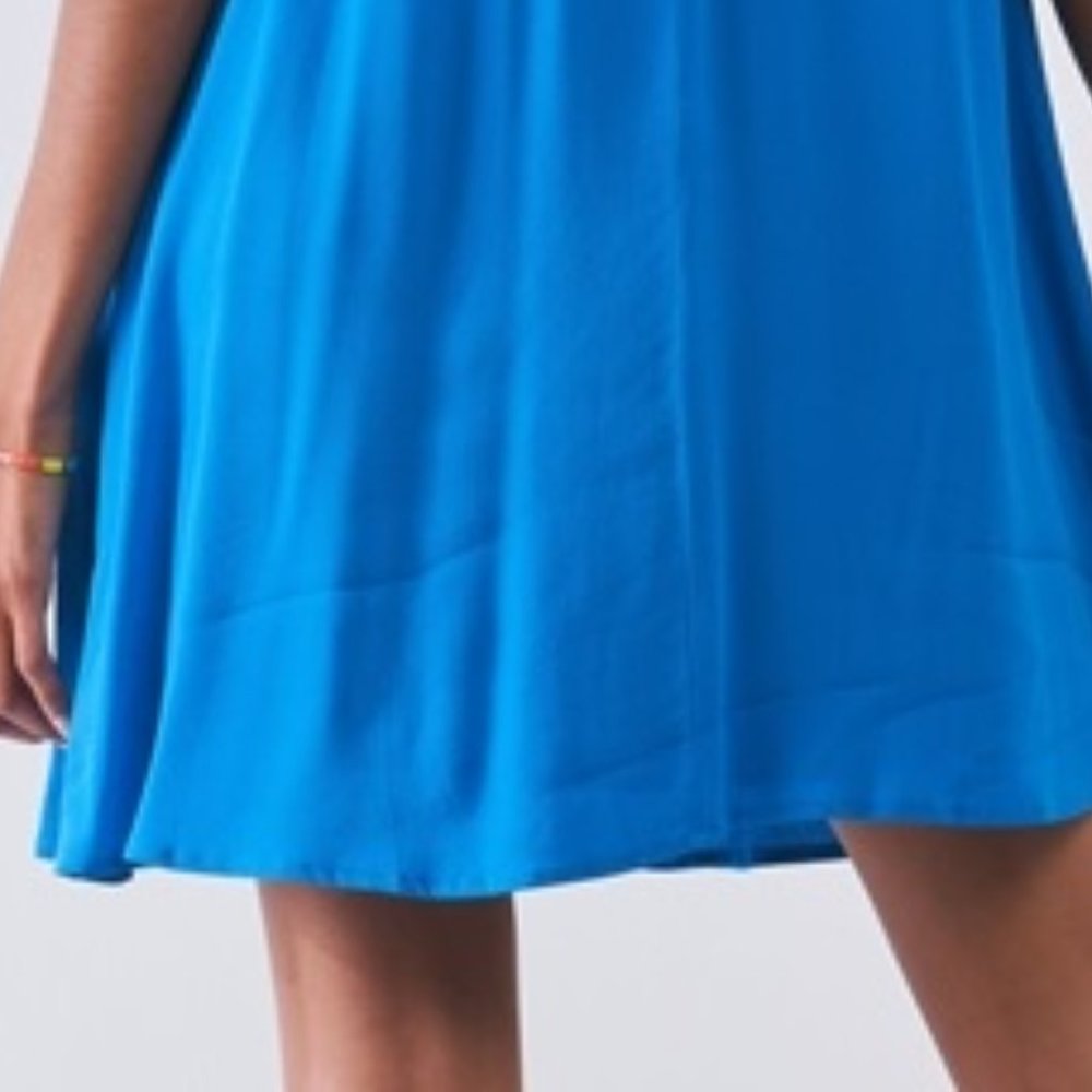 Sugarlips Cobalt Crochet Trim Lined Tank Shift Dress - Picture 6 of 7